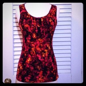 Merona Floral Ruffle Front Tank